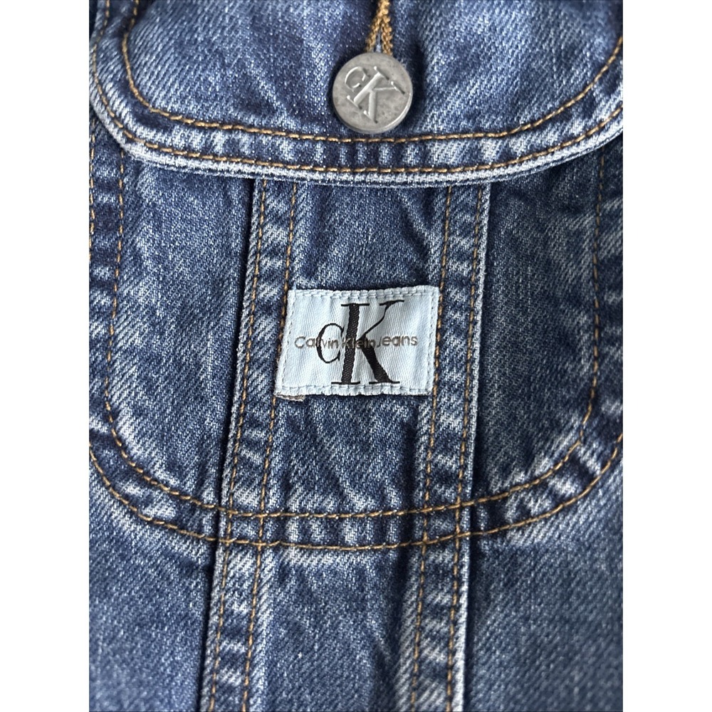 Vtg Jean Jacket Cropped Calvin Klein Denim 90s Y2K Rory Lorelai Gilmore Girls - Picture 10 of 13